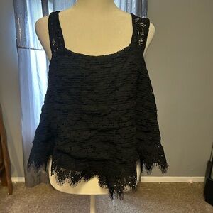 Daytrip Black Lace Sleeveless Blouse